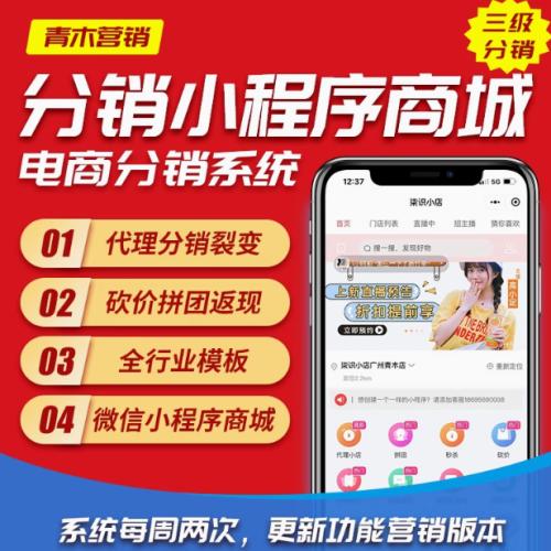  小程序商城三级分销微信商城代理系统公众号二级分销源码开发定制
