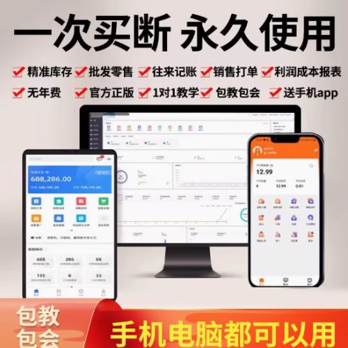云ERP进销存软件 销售出库入库仓库库存管理系统电脑手机永久买断